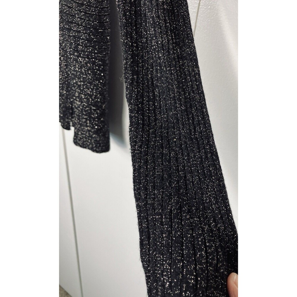 89th & Madison Womens Shimmer Black Cardigan Size Large - Picture 4 of 7